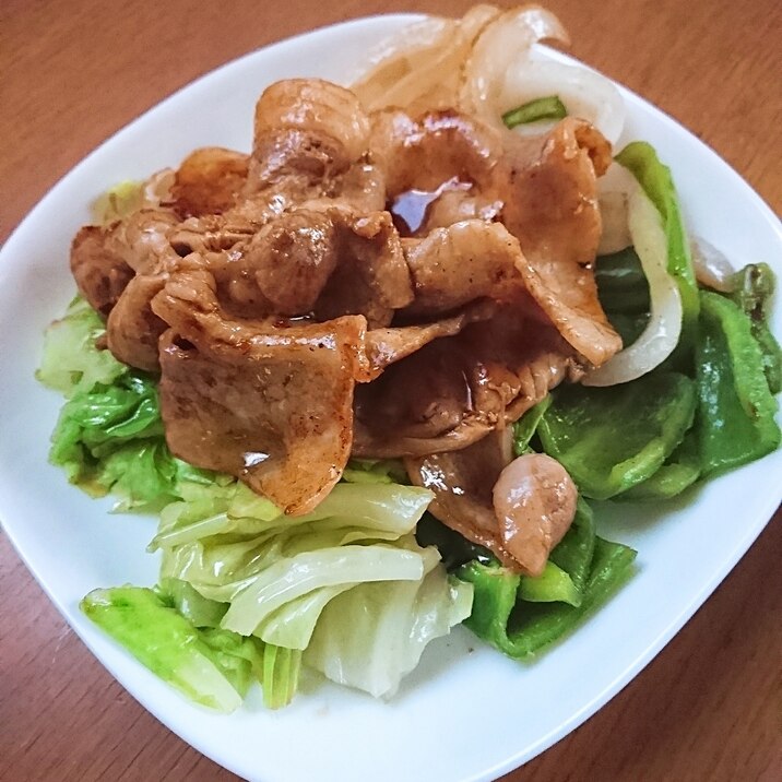 新玉ねぎとピーマンの豚ロース焼き